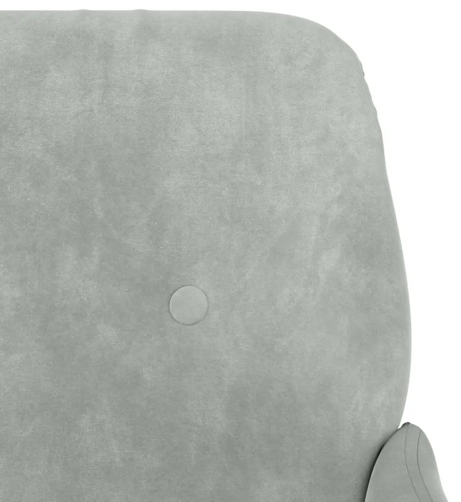 Banco 108x79x79 cm veludo cinzento-claro