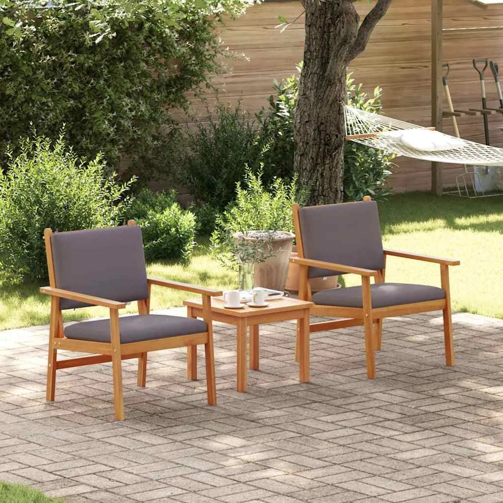 Cadeiras de Jardim vidaXL 2 pcs com Almofadas em Madeira de Acácia
