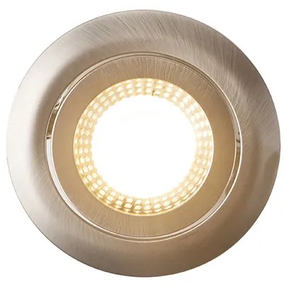 Conjunto de 5 focos embutidos modernos em aço com LED incluído regulável em 3 etapas - Mio Moderno
