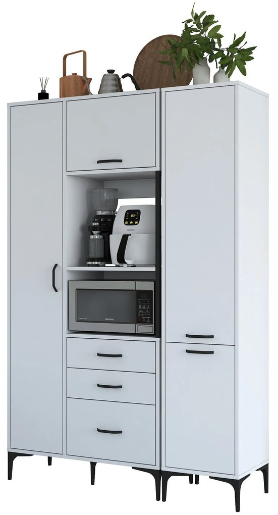 Armário Alto de Cozinha "Stella " - Branco - Design Moderno