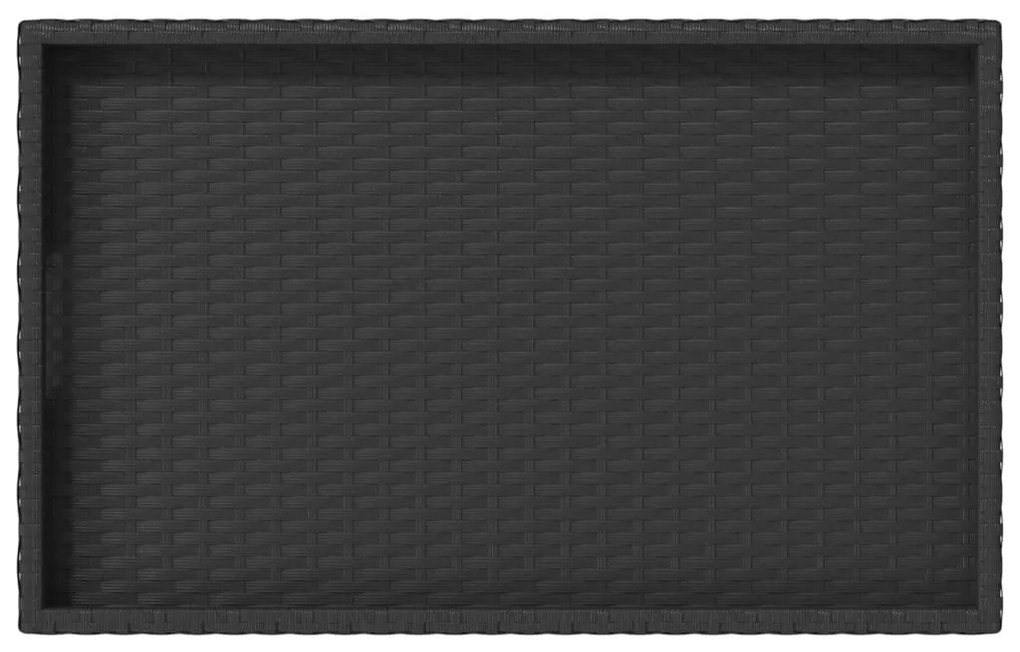 Mesa bandeja dobrável 65x40x75 cm vime PE preto