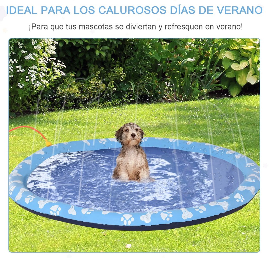 Tapete Aquático para Cães – Splash Pad com Pulverizador Ø150 cm, PVC R