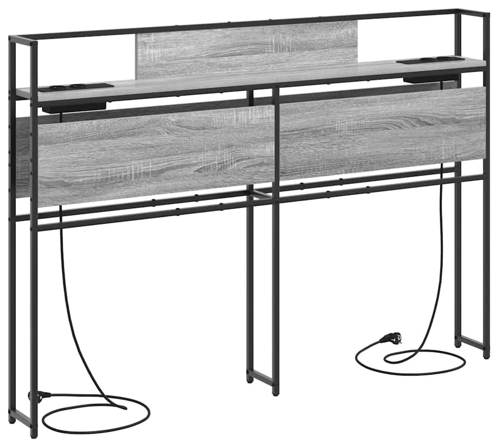 Cabeceira de armazenamento com cabeceira Sonoma cinzento 140 cm