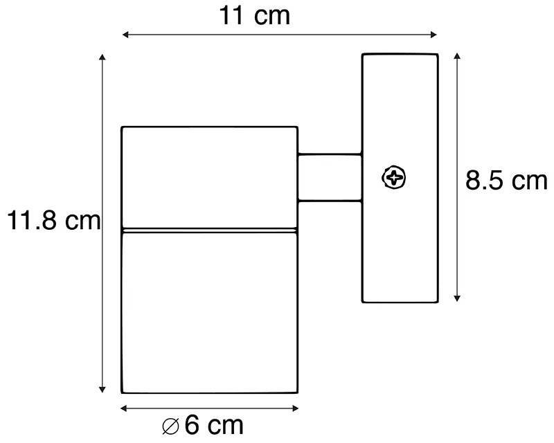 Candeeiro de parede exterior preto em aço inoxidável IP44 - Solo Moderno