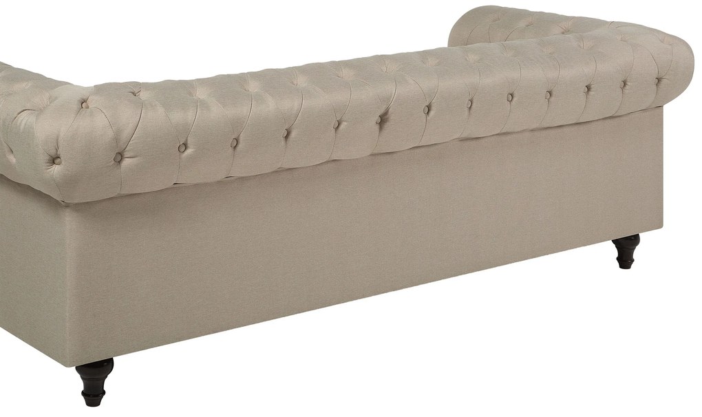 Sofá de 3 lugares em tecido creme CHESTERFIELD BIG Beliani