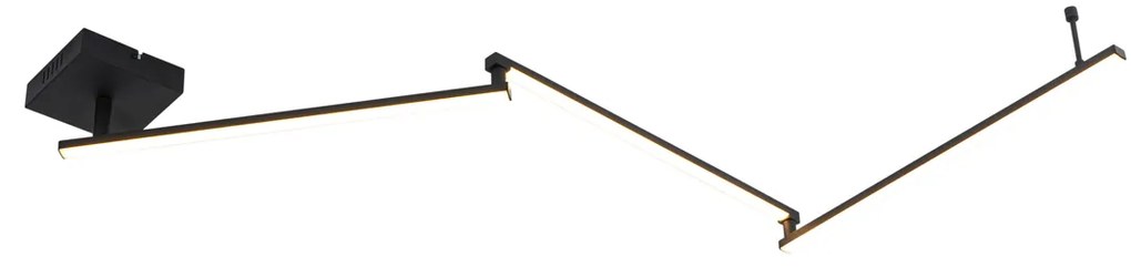 Candeeiro de teto preto 150,8 cm c/ LED 3 intensidades regulável - Annuschka