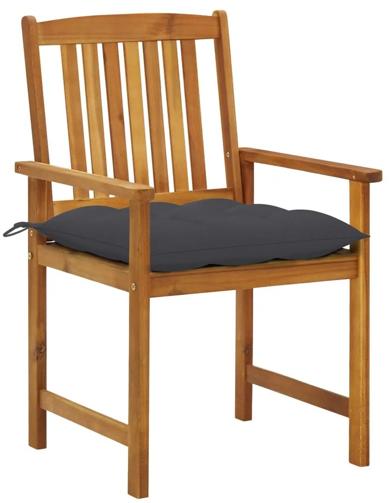 Cadeiras de jardim c/ almofadões 4 pcs madeira de acácia maciça
