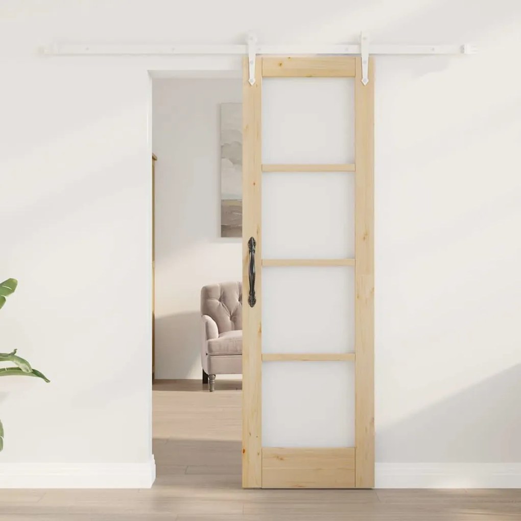 Porta Deslizante vidaXL com Conjunto de Hardware 61x198.5 cm Madeira S