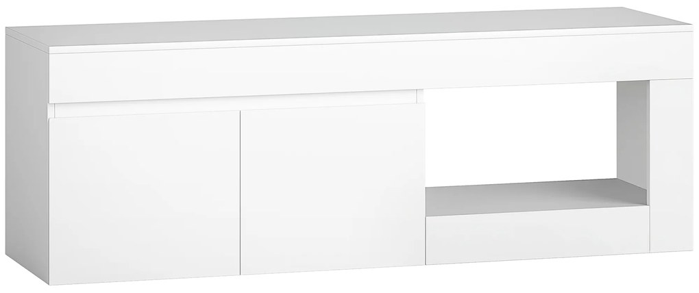 HOMCOM Móvel de TV com 2 Portas Prateleira Aberta Móvel de TV Televisóres de 60 Polegadas 140x40x48 cm Branco | Aosom Portugal
