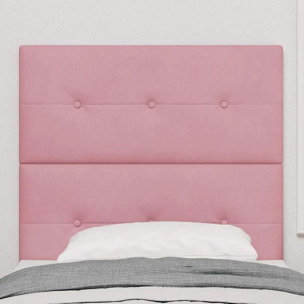 Cabeceira LED vidaXL Rosa 80 cm Veludo