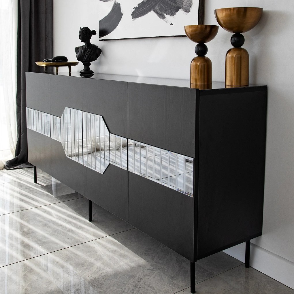 Console Milan – Preto – 180 cm x 80 cm x 40 cm