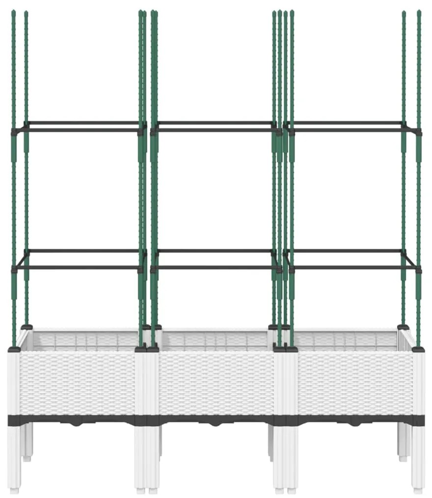 Vaso/floreira de jardim c/ treliça 120x40x142,5 cm PP branco