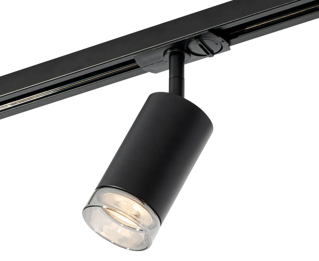 Foco moderno com anel fumê para sistema de calhas de iluminação monofásico GU10 50mm - Iconic Jeana