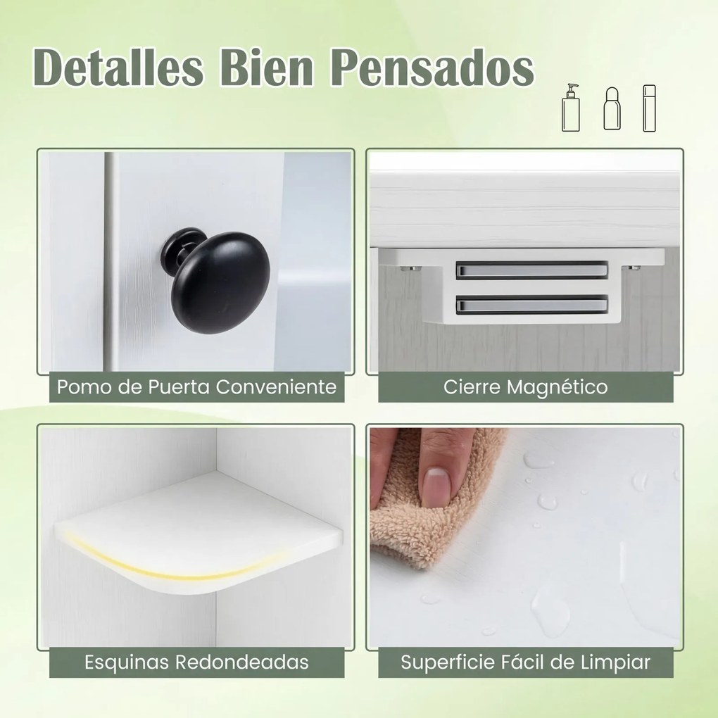 Armário de parede suspenso 66 x 16,5 x 63 cm para casa de banho com porta espelhada, 3 prateleiras e 6 compartimentos abertos, para entrada de corredo