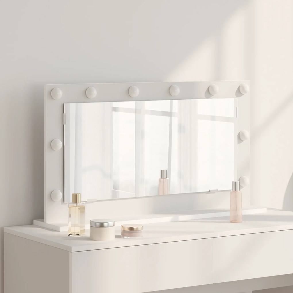 vidaXL Espelho de Vanidade com Luzes LED Branco 80x45x18 cm