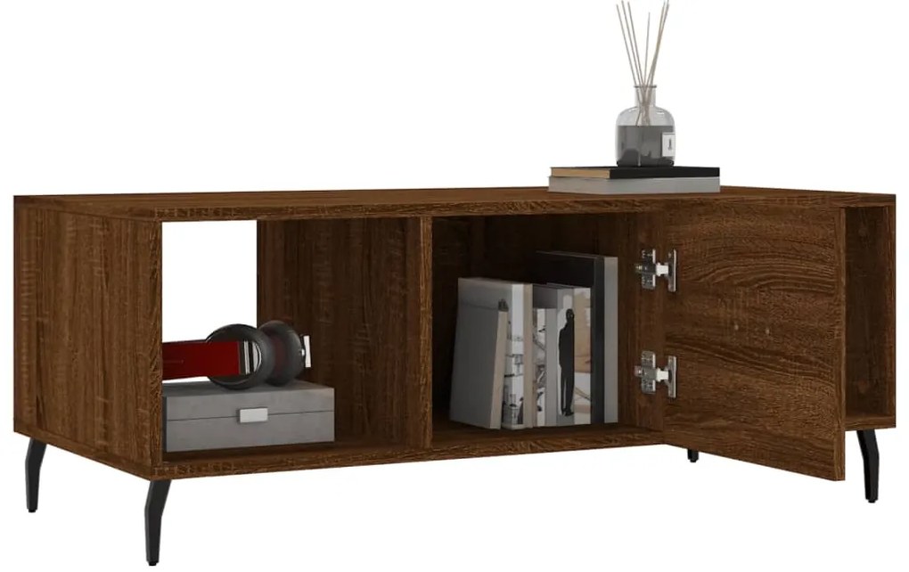 Mesa de centro 102x50x40 cm derivados madeira carvalho castanho