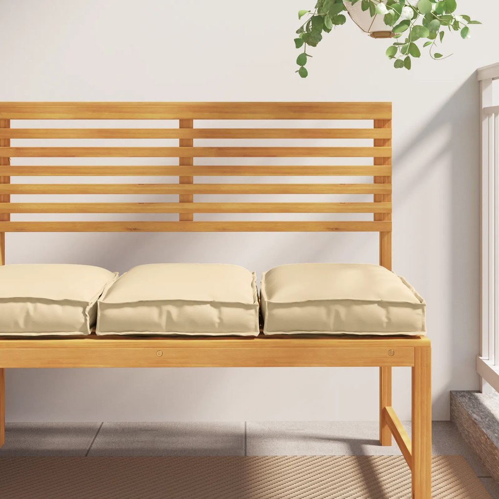 vidaXL Almofadas de Palete para Assento 2 pcs Beige 40x40x8 cm Tecido Oxford