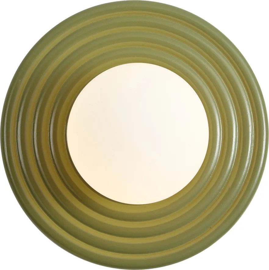 Candeeiro de Parede Retro Verde com Opala Redonda 20cm IP44 - Lila