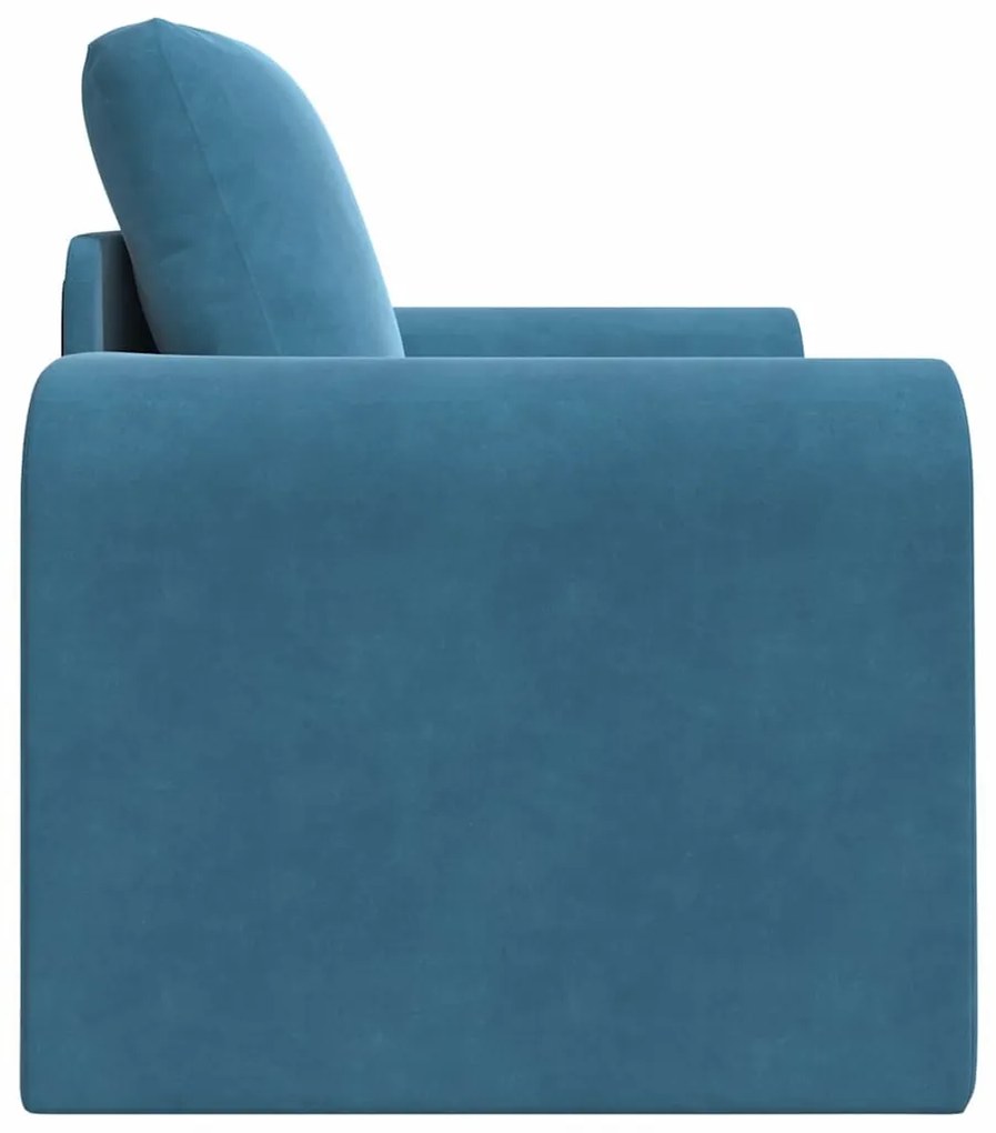 Sofá Cama 2 em 1 Azul 98x71x83 cm Veludo