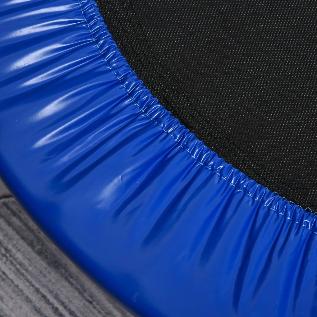 HOMCOM Cama Elástica Fitness Ø100cm Trampolim de Aço com 36 Molas com Protetor de Borda Incluido para Treinamento Interior Carga 100kg Preto e Azul