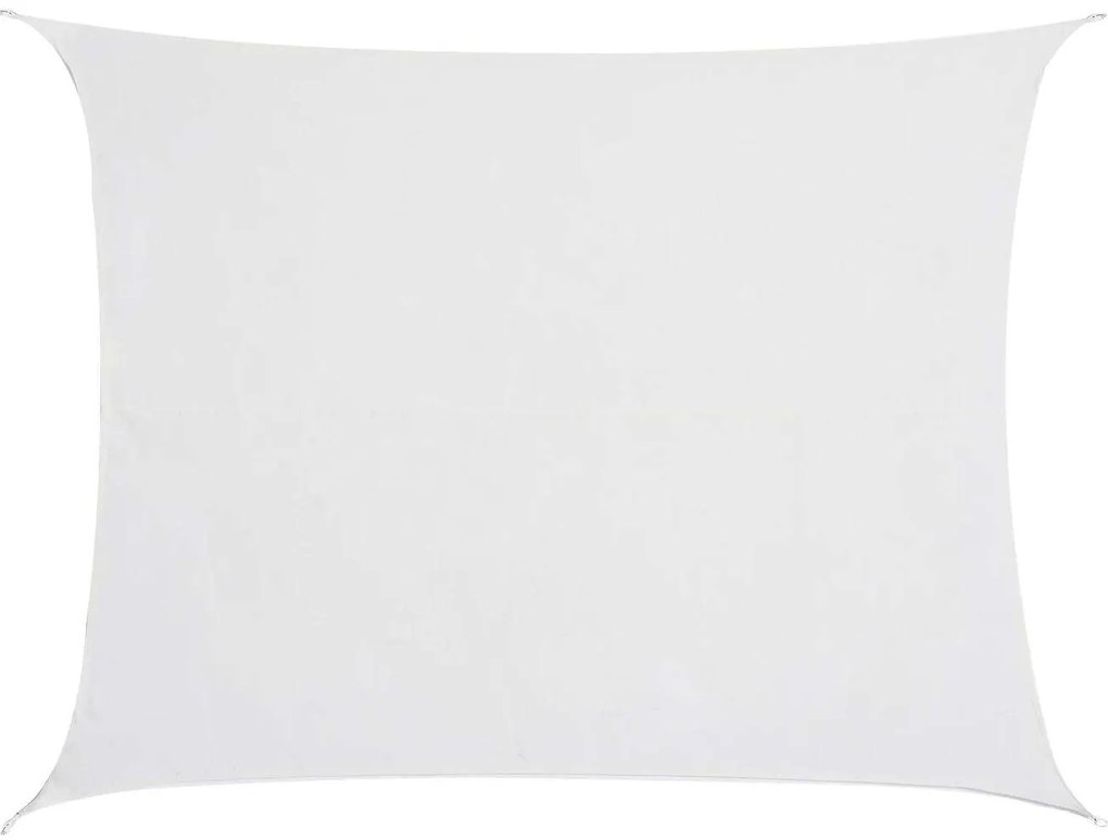 Outsunny Vela Sombra Retangular 3x4m Proteção UV Poliéster Durável Creme Jardim Exteriores