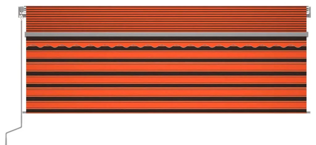 Toldo retrátil manual com estore 4,5x3 m laranja/castanho