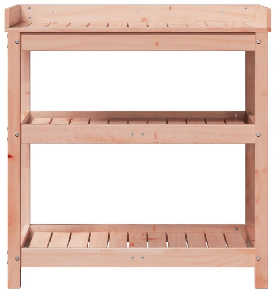 Mesa de jardinagem com prateleiras madeira de douglas maciça