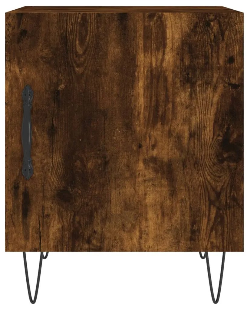 Mesa cabeceira 2pcs 40x40x50cm derivado madeira carvalho fumado
