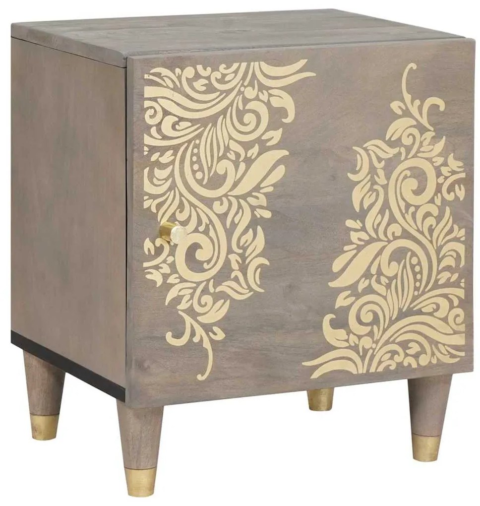 vidaXL Mesa de cabeceira com porta Cinzeto 40 x 33 x 46 cm