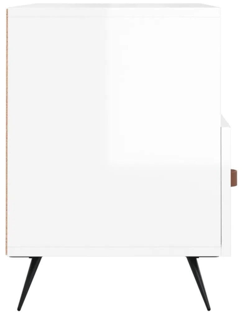 Móvel de TV 80x36x50 cm derivados de madeira branco brilhante