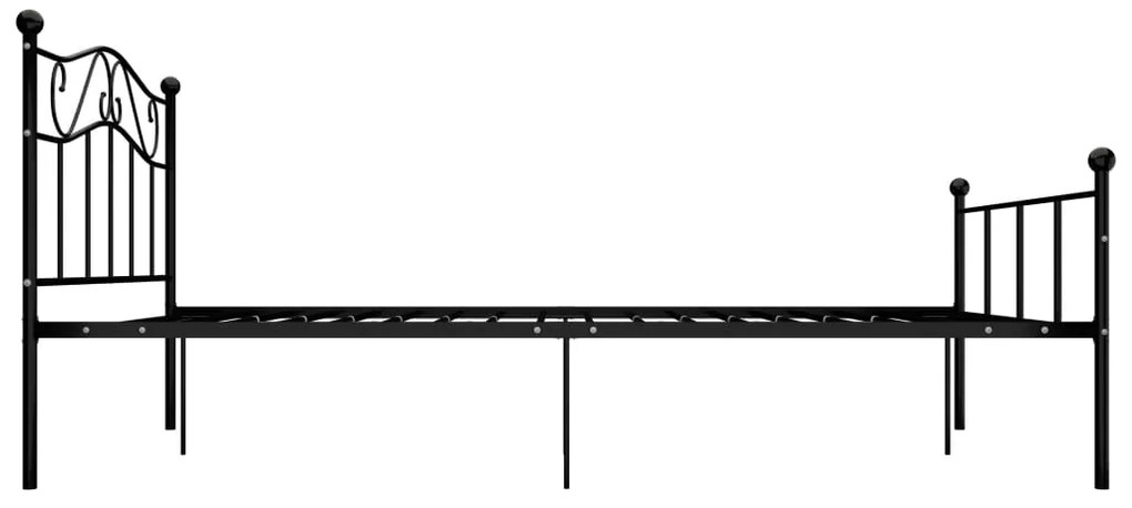 Estrutura de cama em metal 140x200 cm preto