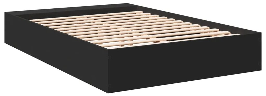 Estrutura de cama 140x190 cm derivados de madeira preto