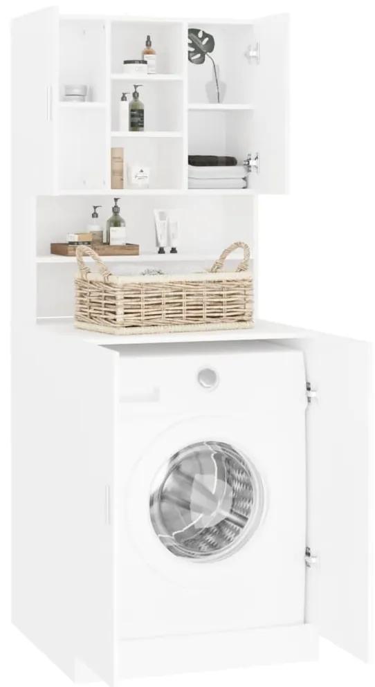 Armário para máquina de lavar roupa branco