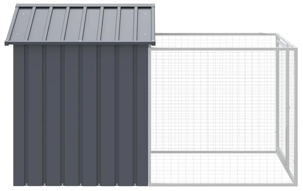 Casota para cães com parque aço galvanizado antracite