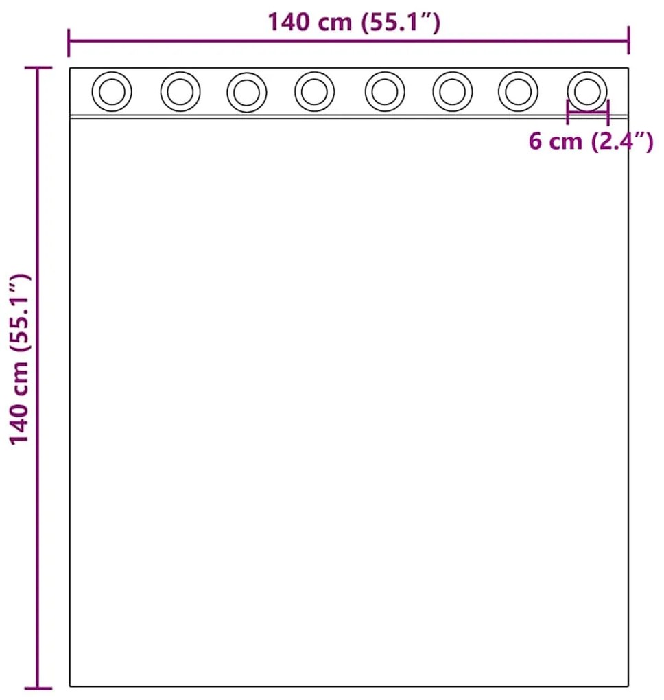 Cortinas de voile com ilhós 2 pcs castanho 140x140 cm