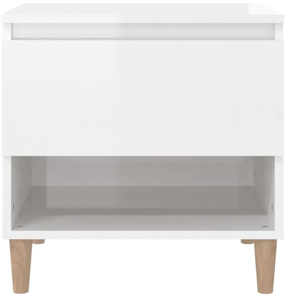 Mesa de cabeceira 50x46x50cm derivados madeira branco brilhante