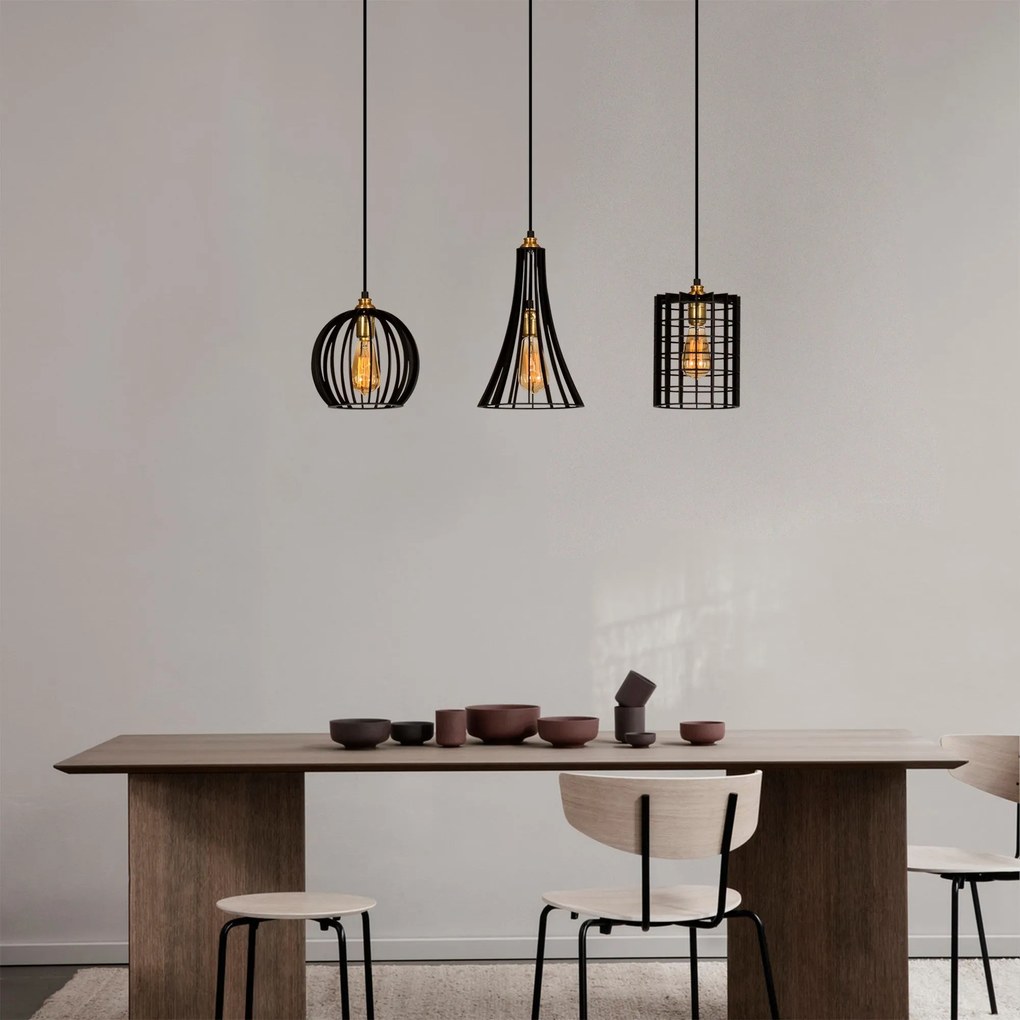 Candeeiro de Teto Fellini – Preto – 70 x 23 cm
