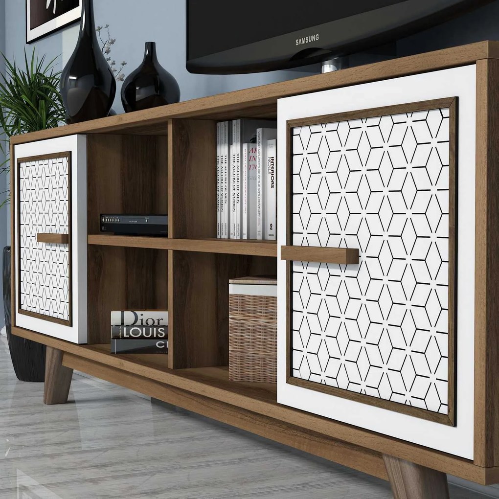 Unidade TV Ayla – Nogueira e Branco – 160x56,2x35 cm
