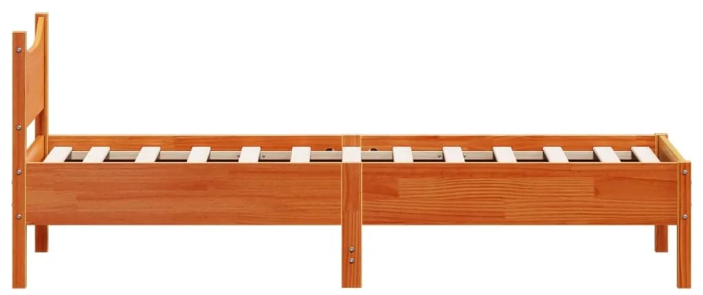 Estrutura de cama 90x190 cm madeira pinho maciça castanho cera