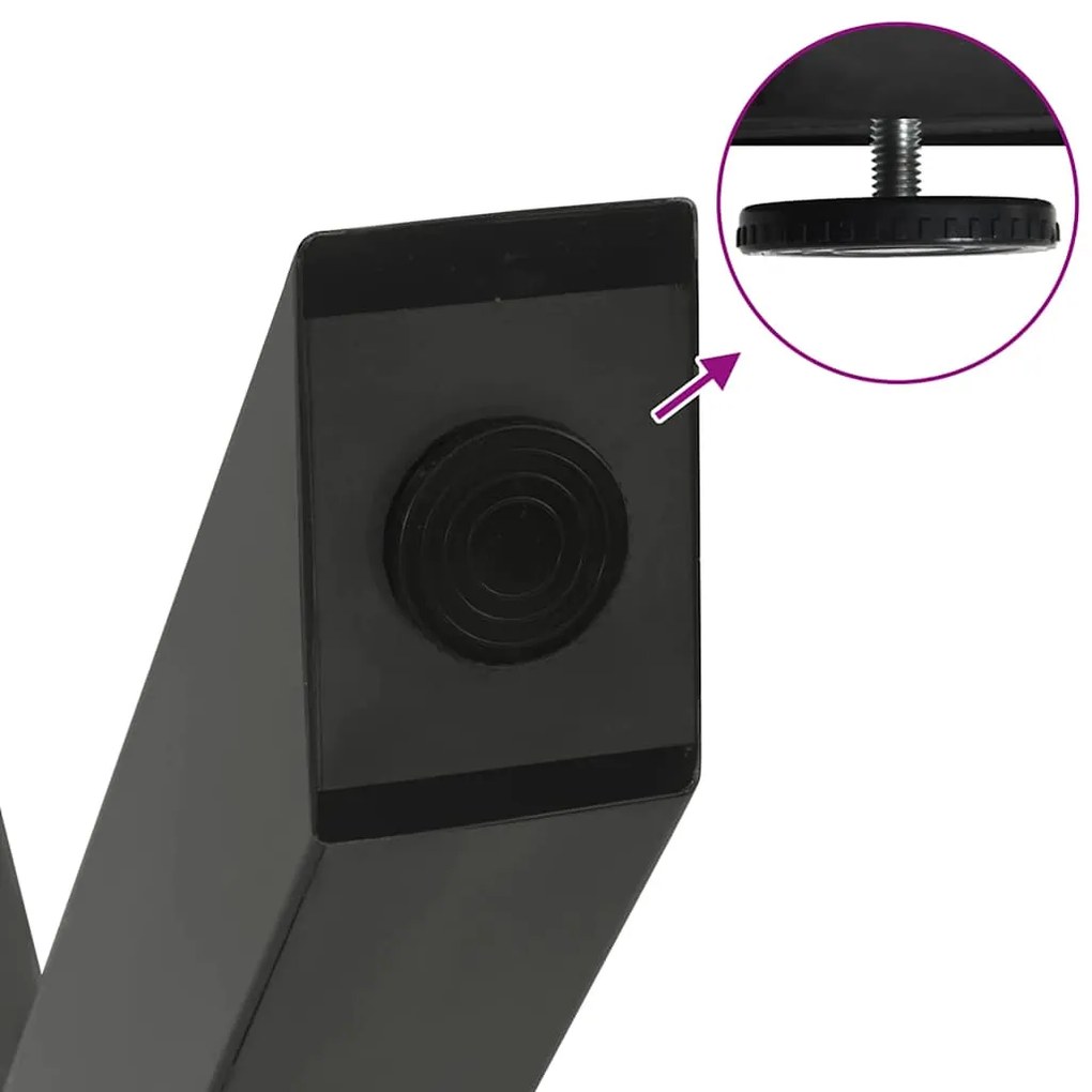 Pés para mesa de centro em formato de X, 2 peças, antracite, 70x(30-31