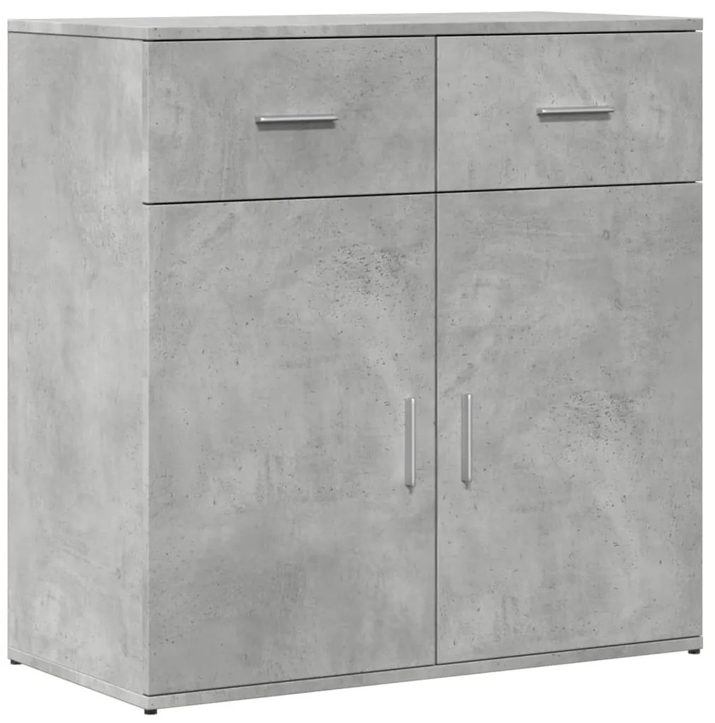 Aparadores 2 pcs 79x38x80 cm derivados madeira cinzento cimento