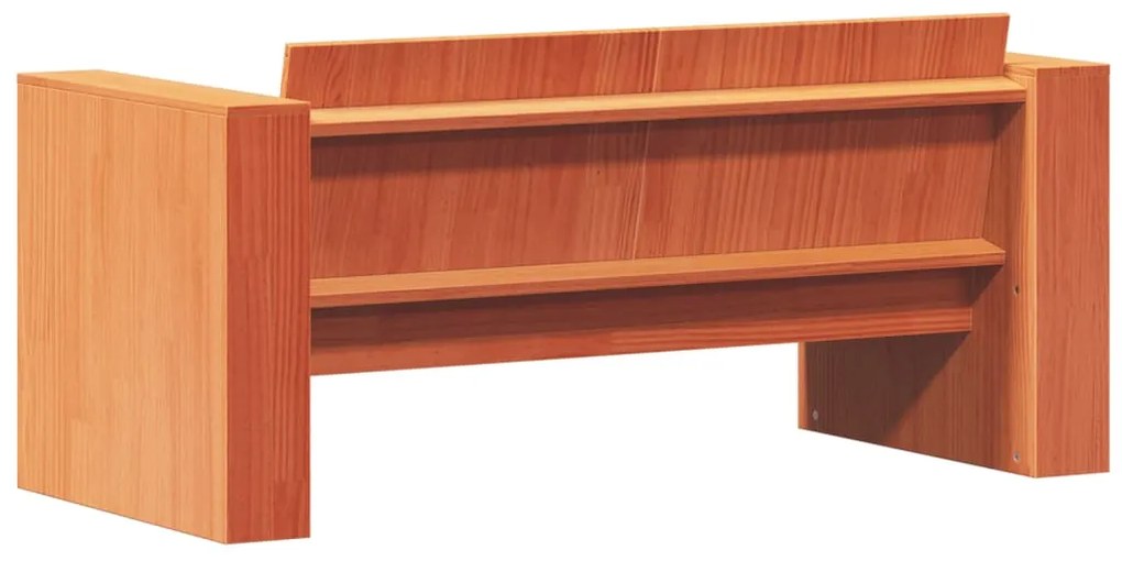 Sofá 2 lugares p/ jardim 134x60x62 cm pinho maciço castanho-mel