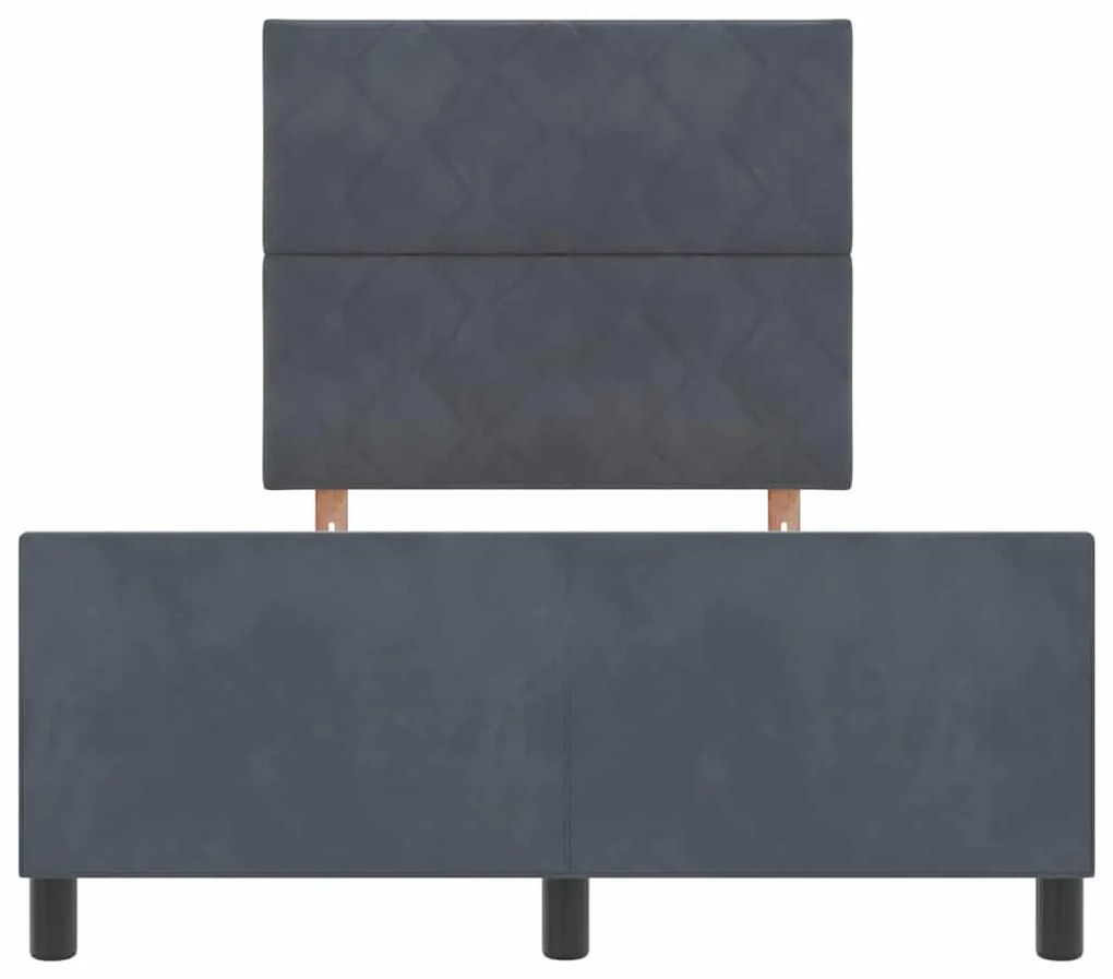Cama vidaXL Cinza Escuro 120x200 cm Veludo