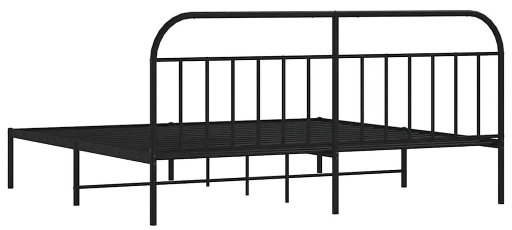 Estrutura de cama com cabeceira 193x203 cm metal preto