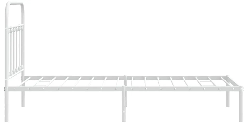 Estrutura de cama com cabeceira 100x190 cm metal branco