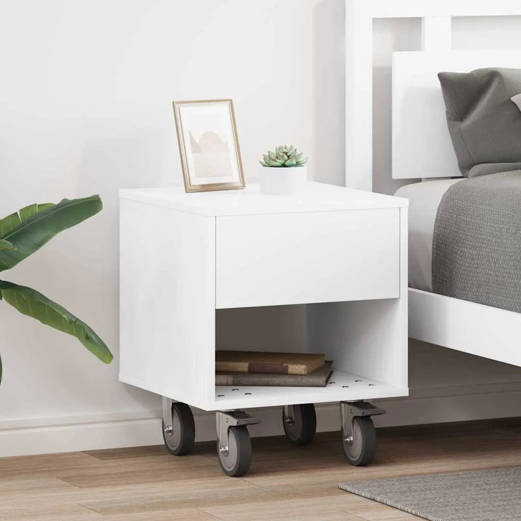 vidaXL Mesa-de-cabeceira 2 pcs Branco 40,5 x 40 x 48 cm