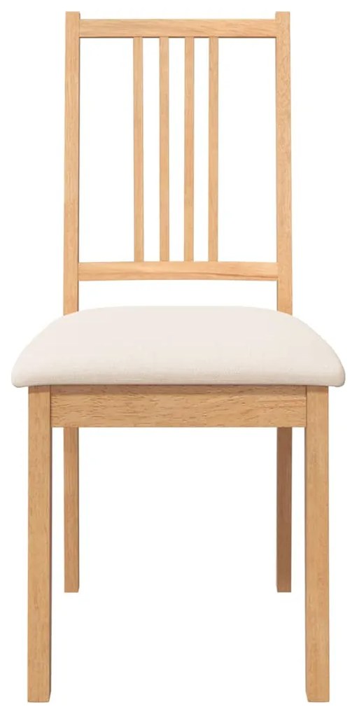 Cadeiras de jantar com almofadões 2 pcs madeira maciça natural