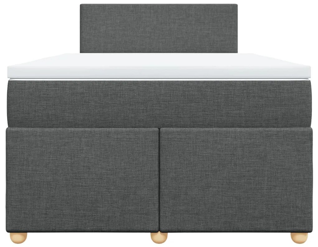 Cama boxspring com colchão 120x190 cm tecido cinzento-escuro