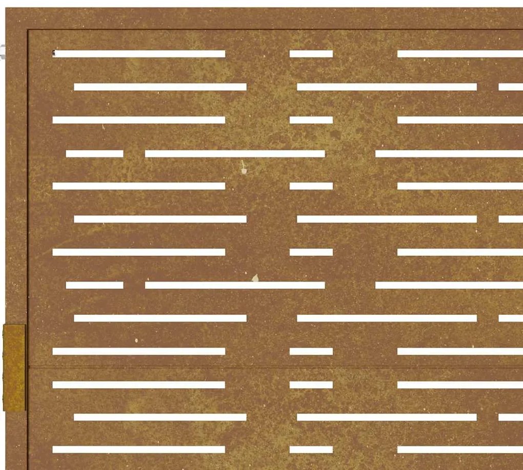 Portão de jardim 105x80 cm aço corten design quadrados