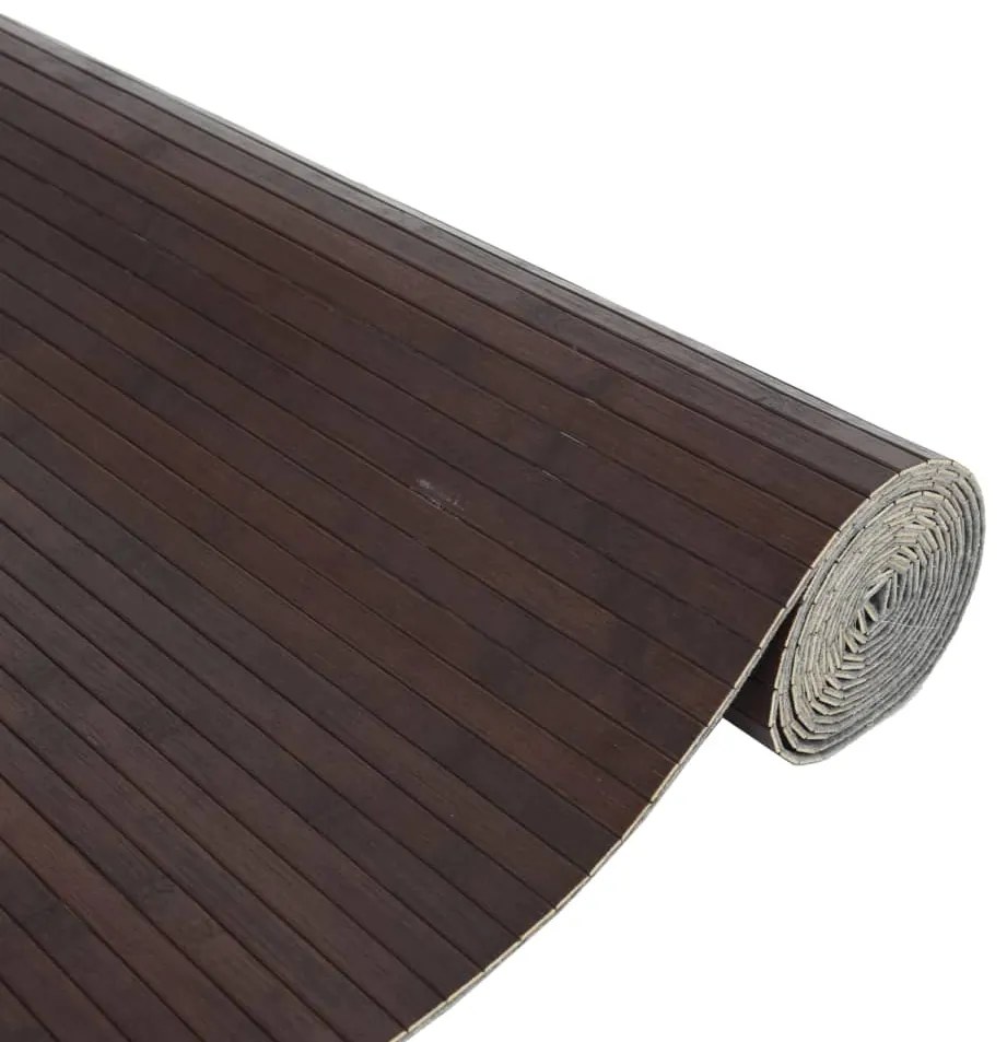 Tapete retangular 80x500 cm bambu castanho-escuro